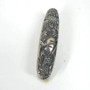 Sterling Silver Clothes Brush Antique Art Nouveau Woman 925 Vintage - Picture 1 of 10