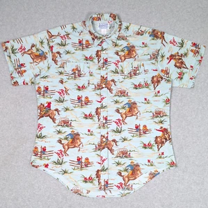 Camisa a Presión Rockmount Western Pearl Grande Manga Corta Calce Relajado De Colección - Imagen 1 de 8