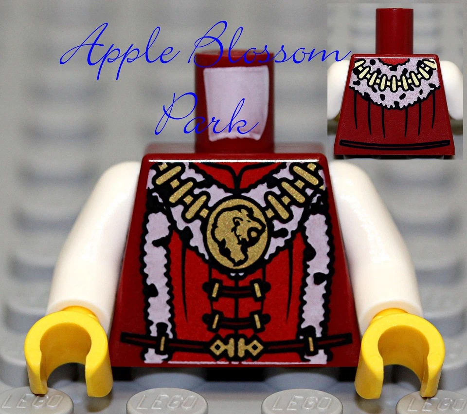 NEW Lego Kingdoms Dark RED MINIFIG TORSO Knight King w/Gold Castle Lion Chain - Image 1 of 1