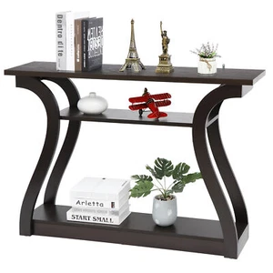 3-Tier 47" Console Sofa Table for Living Room Entry Way Hallway Entryway Brown - Picture 1 of 12