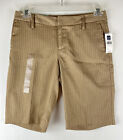 Gap Bermuda Shorts Size 4 NWT Brown Metallic Strip 