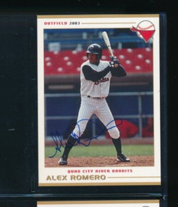 2003 Grandstand #40 Alex Romero Quad City River Bandits Signed Autograph (DO42)