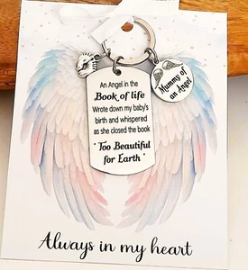 Baby loss memorial Gift Keyring Keychain Miscarriage remembrance Angel Baby - Picture 1 of 6