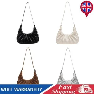 Shoulder Bag for Women Ruched Crossbody Bag PU Leather Hobo Bag for Work Travel - Picture 1 of 24