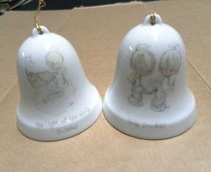 1985 Precious Moments Xmas Bells Holy Smokes The Light of the World is Jesus - Picture 1 of 6