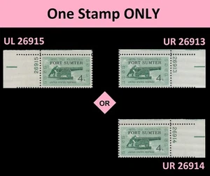 US 1178 Civil War Centennial Fort Sumter 4c plate single MNH 1961 - Picture 1 of 1