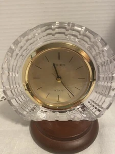 Seiko 24 Lead Crystal Heavy Battery Operated Mantel Clock - Picture 1 of 6