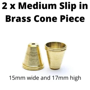 2x Small Medium Slip in Brass Cone Piece Billy Toker baccy metal cone - Picture 1 of 6