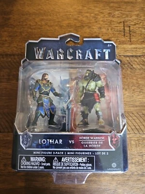 Nuevo Nuevo de Lote Antiguo World of Warcraft Lothar vs Horde Warrior Mini Figura Paquete de 2 Película Foto 1 de 2