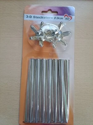 3-D Steckstern zum Aufhängen Ø 24 cm,  Hellgold, Neu, Ideen mit Herz - Bild 1 von 4