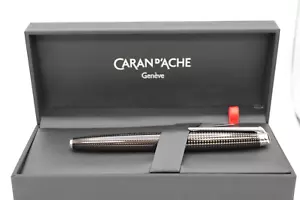 Caran D'Ache V2 Collection De Nuit Silver Plated/Rhodium Coated FP Med nib (4799 - Picture 1 of 10