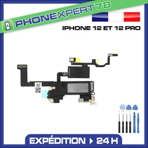 NAPPE ECOUTEUR INTERNE IPHONE 12/12 PRO MICRO ET CAPTEUR DE PROXIMITÉ + OUTILS - Photo 1 sur 2