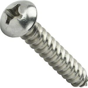 #14 Round Head Sheet Metal Screws Phillips Drive Stainless Steel All Size - Picture 1 of 30
