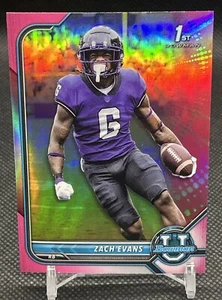 2022 Bowman University 1st PINK Refractor Rookie RC Zach Evans NMMT LA Rams - Picture 1 of 5