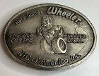 Vintage Belt Buckle / Here Comes Wheeler / NTC of America Inc. / Trucking Tire