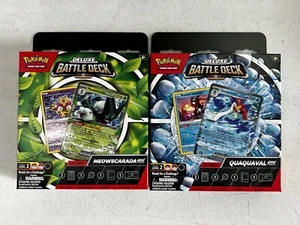 Pokemon Meowscarada and Quaquaval ex Deluxe Battle Deck Set of 2 Brand New! - Picture 1 of 2
