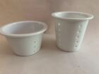 Two White Glazed Porcelain Apothecary Strainers Excellent Condition