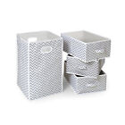 Folding Hamper & 3 Basket Set - Gray Chevron