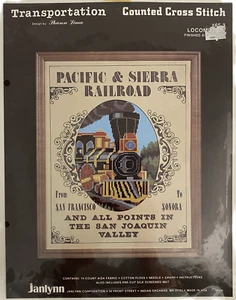 Janylnn Counted Cross Stitch Kit Pacific & Sierra Railroad #65-3, 11"x14", New - Picture 1 of 2