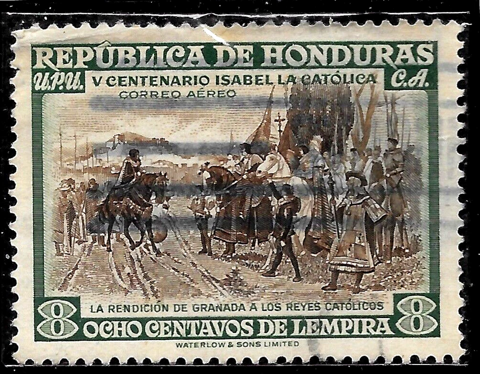 Correo aéreo Honduras 1952 Sc#C200 Rendición de Granada a los reyes católicos usado Foto 1 de 1