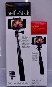 Sunpak Bluetooth Selfie Stick & Sunpak Wired release SelfieStick -2 SelfieSticks - Picture 1 of 6