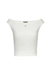 Tommy Hilfiger Jeans Women Top - XS White Designer Blouse Elegant Chic Fashion - Picture 1 of 3