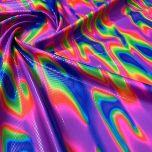 Spandex Fabric Metallic Purple Print 4-way Stretch 60" wide by Yard for Swimwear - Picture 1 of 6