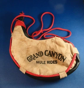 Cantimplora de cuero GRAND CANYON MULE RIDES / Frasco de vino / Hecho en ESPAÑA - Imagen 1 de 9