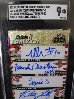 2025 Leaf Metal Independence Day CA-1 USA Women's CELEBR8 America Auto. 1/1 Gold - Image 1 of 2