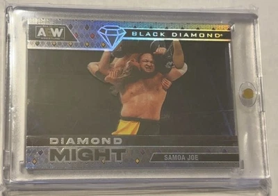SAMOA JOE 2024 AEW BLACK DIAMOND SSP /25 DIAMOND MIGHT RARE INSERT!! 🔥 - Image 1 of 2