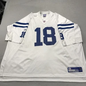 Indianapolis Colts Jersey Mens 5XL White Blue Reebok On Field Peyton Manning #18 - Picture 1 of 11