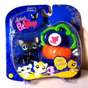 LPS Littlest Pet Shop Cuddliest gatto nero a pelo corto #994 zucca nuovo pennino - Foto 1 di 8
