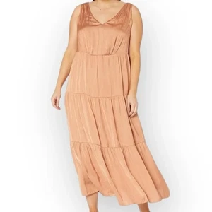 Maggy London Damen Maxikleid Übergröße 24 W Empire-Taille in Dessertsand - Bild 1 von 11