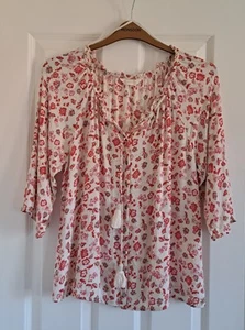 NWOT Ivory & Floral "Milkmaid" style BHS Button up Blouse 3/4 Sleeve Size UK 18 - Picture 1 of 6