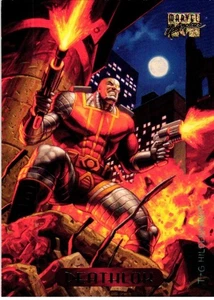 Tarjeta coleccionable de colección 1994 Marvel Masterpieces Deathlok Cyborg cómic arte Fleer casi nueva - Imagen 1 de 2