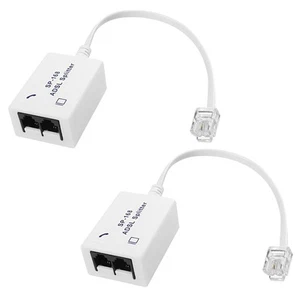Lot de 2 répartiteurs DSL--Splitter ADSL pour prise de ligne téléphonique vers 2 RJ11-B6222 - Photo 1/10