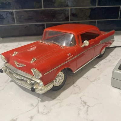 Vintage 1986 New Bright 1957 Chevy Remote Control Red RC Car Lights Work - Image 1 of 4