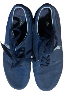 Polo Ralph Lauren Faxon Zapatos Bajos Para Hombres Talla 14D Azul Lona Zapatillas con Cordones ¡BONITAS! - Imagen 1 de 5