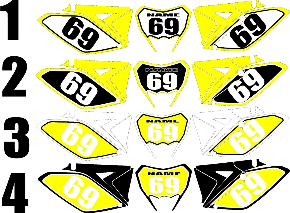 Suzuki RMX 450Z RMX450 Z 2010-2015 placas numeradas paneles laterales calcomanía gráfica Foto 1 de 1