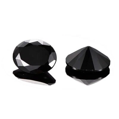 AAA Rated Black Spinel 2.5X3MM Oval Cut Faceted Synthetic Loose Gemstone - Image 1 of 4