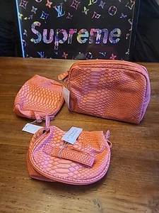 Juego de 3 bolsas de maquillaje Stephanie Johnson coral - Imagen 1 de 7