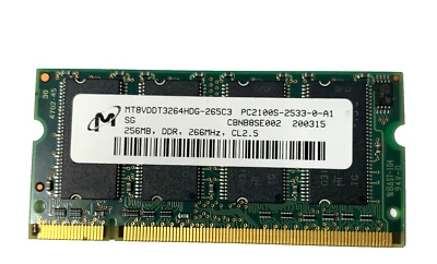 IBM 256 MB SO-DIMM 266 MHz DDR Memory (10K0031) Vintage Thinkpad R50 PC2100s - Image 1 of 2