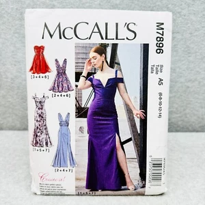 McCalls 7896 Formal Dress Strapless V Neck Floor Length Misses Size 6 14 Pattern - Picture 1 of 6