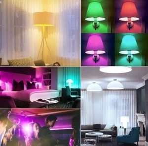 4-B22 Colour Changing Bulb 10W RGBW LED Bulb Lighting with Remote 12 Colours - Picture 1 of 7