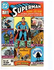 Superman 423 VF+ 8.5 White Pages Alan Moore George Perez Curt Swan 1986 DC