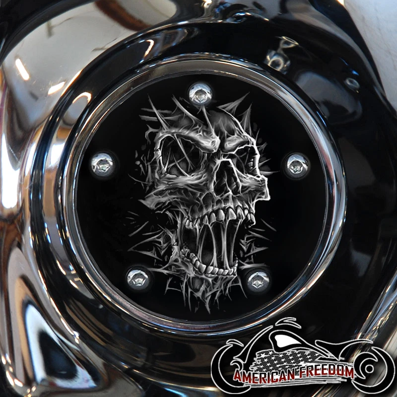 CUBIERTA DE DISTRIBUCIÓN HARLEY DAVIDSON BIG TWIN CAM, MILWAUKEE 8, CALAVERA PALMEADA SPORTSTER Foto 1 de 1