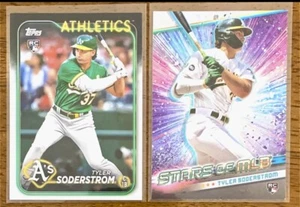 2024 Topps Series 1 #244 TYLER SODERSTROM OAKLAND ATHLETICS ROOKIE - 2 Card Lot - Picture 1 of 3