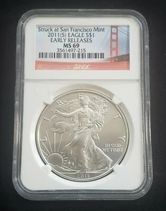 2011 (S) United States Early Release American Silver Eagle NGC MS69 $1 - Picture 1 of 2