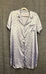 Camisón Adonna Púrpura Cuello Lunares Botón Bolsillo Frontal Talla 2X - Imagen 1 de 5