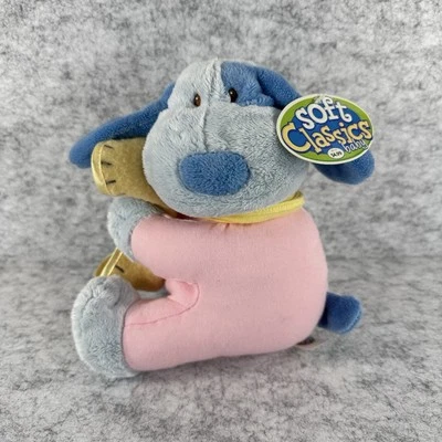 Soft Classics Blue Pink Puppy Dog Vintage Plush Baby Lovey Toys R Us Stuffed - Image 1 of 4